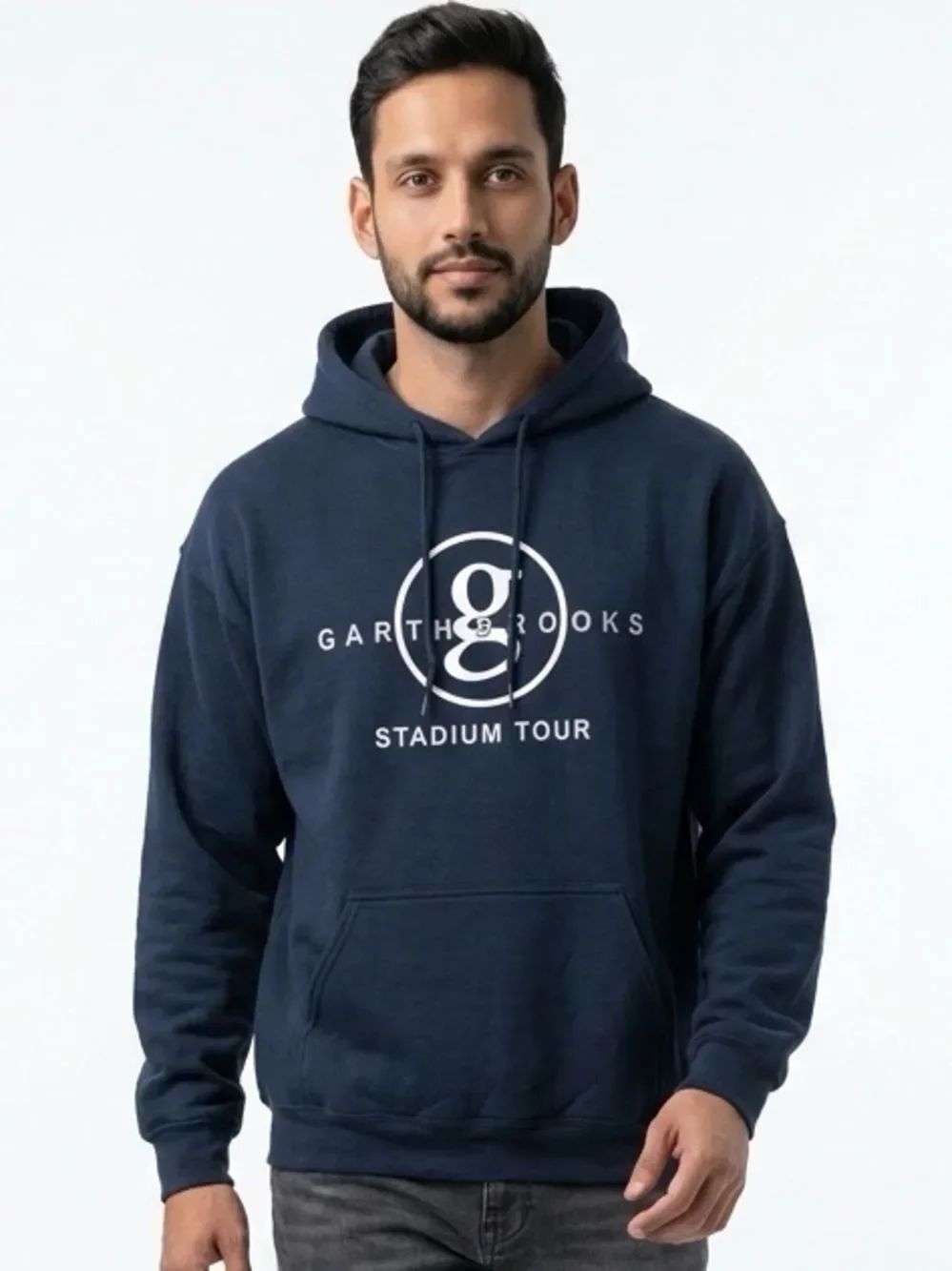 GARTH BROOKS | Stadium Tour Navy Blue Hooded Sweatshirt Unisex Size X-Large